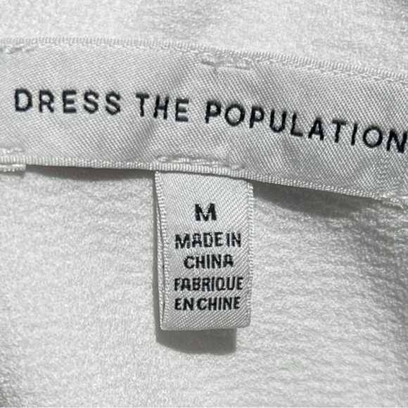 🌻NEW Dress The Population Sandra Off White Crepe Slit Gown Size Medium - Picture 12 of 13